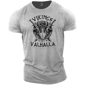 ETST 011 Nieuwe zomer heren T-shirt katoenen fitness sport T-shirt Vikings T-shirt plus size heren top mode ademend shirt voor top S