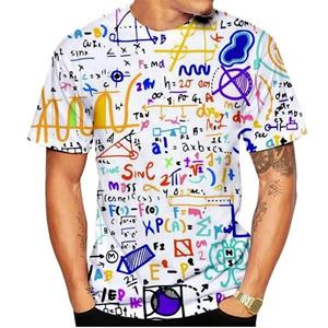 Subilier Grappige wiskundige formule 3D-print T-shirts Streetwear Herenmode Harajuku Oversized O-hals Korte mouwen T-shirt Tees Tops Kleding 3XL