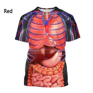 Forever Men Mode Nieuwe bedrukking Menselijke organen en botten Heren T-shirt Casual Korte mouwen Ronde hals Harajuku Groot Comfortabel S