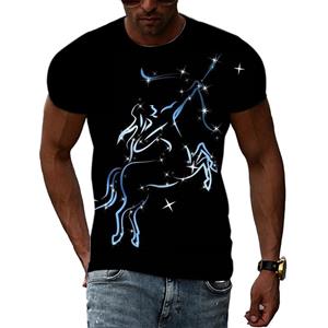 ETST 05 Boogschutter Romantisch Verhaal Esthetische 3D Originele Print Heren En Dames Mode Persoonlijkheid Korte Mouw Ronde Hals T-shirt Top S