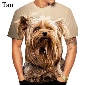 ETST 05 Ronde hals korte mouw T-shirt nieuwste mode schattige hond Yorkshire Terrier 3D bedrukt T-shirt dier grappig casual S