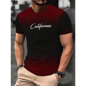 WowClassic Letters Heren T-shirt 3D Geprinte T-shirts Mannelijk Eenvoudig Gradiënt Mode Trend Korte Mouw T-shirts Casual Zomerkleding S