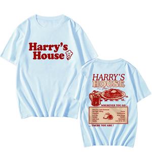 Planet clothing wholesale Harrys House Love on Tour Print T-shirt 100% Katoen Losse Overhemden Heren Streetswear Overhemden Retro Grafisch T-shirt Unisex Zomer T-shirt XS lichtblauwe kleur