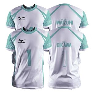 Laoxu Haikyuu Aoba Johsai Wit Cartoon Anime Cosplay Heren Jersey Zomer Korte Mouw Kinderen Tee Tops 2024 Mode Dames T-shirt S wit