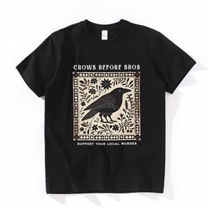 Trendy discount Crows Before Bros T-shirt Support Your Local Murder Shirt Grafische print Ronde hals Korte mouw T-shirt Top XX-Large zwart