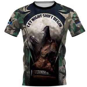 ETST WENDY 05 Mode Heren Militair T-shirt Nederlandse Belgische Herder 3D Geprint Harajuku Stijl Kleding Huisdier Hond Comfortabel Kort Mouw Shirt S