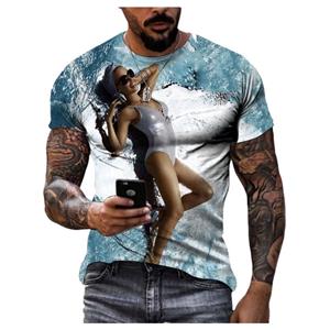 ETST 013 Zomer Hip Hop Beauty Zwemmen Hot Sell Geschilderd Heren T-shirt Creatieve Persoonlijkheid Hd 3d Printen Mode O Kraag Korte Mouwen S