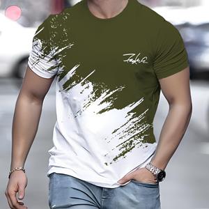 ETST WENDY 005 Casual heren T-shirt met gradiëntprint en korte mouwen voor heren 3D-tekstpatroon T-shirts Topmode Straatontwerp Herenkleding S