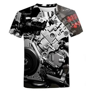 Etst 003 Motor 3D T-shirt Supercar Motor Mechanische Print Harajuku Stijl T-shirt Mannen Vrouwen Zomer Mode Casual Korte Mouw Coole Tops S