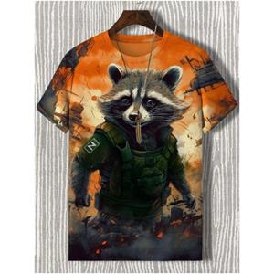 Bobby3 Heren T-shirt Japanse stijl Samurai Cat Grafisch 3D-geprint T-shirt Casual korte mouwen T-shirt Outdoor Oversized herenkleding Tops L