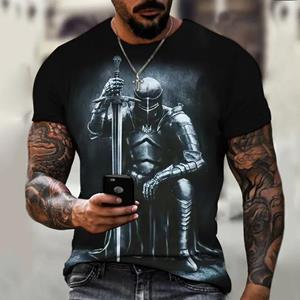 Chaokebang Zomermode Templar 3D-geprint heren T-shirt Street Harajuku Cross T-shirt voor heren Korte mouw Oversized T-shirt Vintage Top S