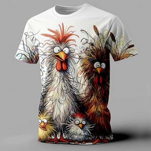 TIP723 Grappige heren T-shirt met dierenprint, korte mouwen, T-shirts met oversized mouwen voor herenkleding, zomer, straat, casual T-shirt voor mannen 3XL