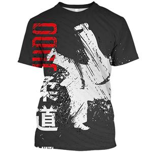 ETST0011 3D Taekwondo Judo Bedrukking T-shirt Kinderen Mode Sport Korte Mouwen Heren Zomer Gym Kleding Harajuku T-shirts Coole Tops 100cm