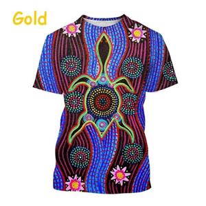 ETST 07 Aboriginal Inheemse Schildpad Dot Schilderij Kunst 3D Print T-shirt Mannen/vrouwen Vertigo Hypnotic Vortex Grappige Korte S