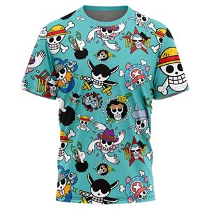Baibao QIQI Anime One Piece Monkey D Luffy 3D Print T-shirt voor heren Cartoon Harajuku Tee Oversized Japanse Manga Jongens Korte Mouw Tops XS