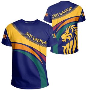 ETST WENDY 005 Nieuwe 3D-geprinte Sri Lanka-vlag T-shirt Heren Straat Wapenschild Grafische T-shirt Ronde Hals Korte Mouwen Gym Fitness T-shirts Tops S