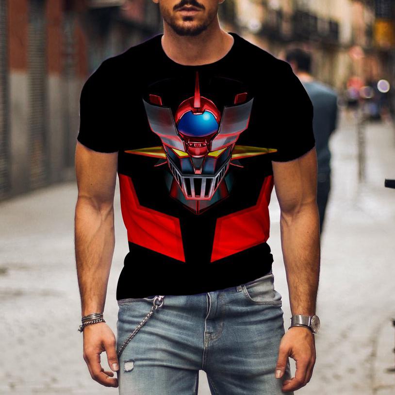 Laoxu Nieuwe Mazinger ZT Shirt Anime Robot 3D Print Mannen Vrouwen Korte Mouw T-shirts Mode Streetwear Harajuku Kinderen Tops Tees Kleding XS wit