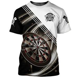 Kukebang Bar Entertainment Darts Club Fun Indoor Sport Zomer Heren 3D Print Losse Casual Dagelijkse Ronde Hals Korte Mouw T-shirt Top S