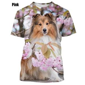 Xuhaijian02 Nieuwe zomer 3D Sheltie hond print T-shirt schattige dieren honden grafische T-shirts voor mannen kindermode grappige korte mouwen vintage top 100
