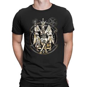 Etst 003 Satanic Devil Baphomet T-shirt Unisex Zomer Korte Mouw Cool Ademend Grafisch T-shirt Tops Harajuku Vintage Casual Streetwear S