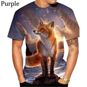 ETST 05 Dames/Heren Casual T-shirt Nieuwste Mode 3D Geprint Dier Leuke Vos T-shirt Ademend Zacht en Comfortabel T-shirt S