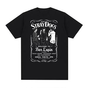 ETST 009 Cool Boy Cartoon Dazai Osamu Bungo Stray Dogs T-shirts Heren Vintage Anime Bedrukt Streetwear Korte Mouw EU Maat T-shirts S