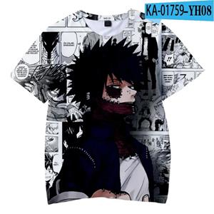 ETST 011 My Hero Academia Dabi 3D Print Man Casual Fashion O Neck T-shirts Korte Mouw Pullover Zomer Oversized Unisex Kleding S