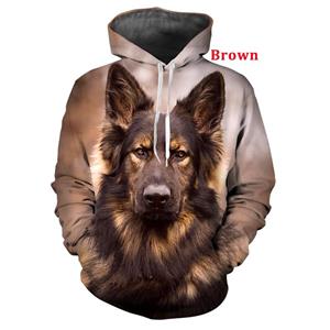 ETST WENDY 05 Grappige dierenhond 3D-geprinte hoodie Zwarte Duitse herder Hoodies Sweatshirts Tops S
