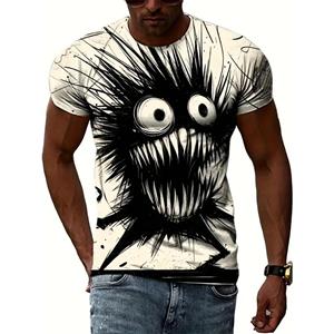 ForYourBeauty Dieren T-shirt voor heren Zomer Korte mouw Kattenprint T-shirt Mode Streetwear Oversized Kleding Casual Ronde hals Trui S
