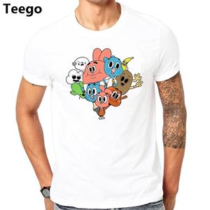 91340102MA8PEYKW2E Amazing World Of Gumball Gumball Spray Cartoon Volwassen T-shirt 2017 T-shirts S