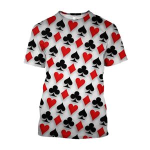 Chengyu Mode 3D Poker Kaart Gedrukt Esthetische T-shirts Mannen Grappige Casino Grafische Tees Harajuku Kleding Korte Mouw Tops 5XL