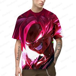 ETST 009 Zomer Nieuw 2024 Hot Men Japan Anime Goku All Over 3D Print Cosplay Kinderen Straat T-shirts Unisex Grote Maat Top S