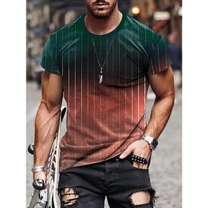 WowClassic Letters Heren T-shirt 3D Geprinte T-shirts Mannelijk Eenvoudig Gradiënt Mode Trend Korte Mouw T-shirts Casual Zomerkleding S