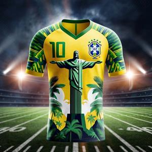 Laoxu 2024 Brazilië Special Edition Voetbalshirt Heren Zomer Outdoor Sportkleding Dames Heren Fans Tee Casual Ademend Sweatshirt S zwart