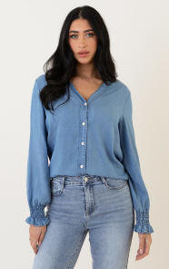 The Musthaves Pofmouwen Blouse Light Denim
