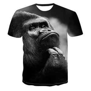 Subilier Grappige Gorilla Monkey Animal Grafische T-shirts Heren Mode Straat Hip Hop Bedrukte T-shirts Oversized O-hals Korte Mouw Tops XXS