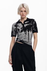 Desigual Polo T-shirt M. C. Lacroix - BLACK