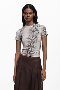 Desigual Dierenprint T-shirt - BROWN