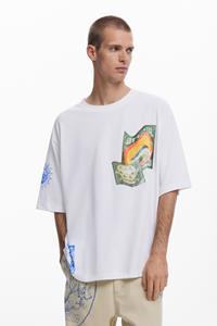 Desigual Arty print T-shirt - WHITE