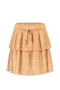 Like Flo Meisjes rok plisse 2-laags - Bloemen
