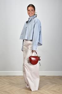 Ami Paris blouse Cropped Oversized USH123.CO0031 blauw