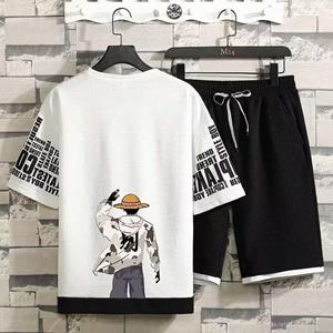 ETST WENDY 05 Zomer Casual Heren Pak Japan High Street Harajuku Top Shorts Tweedelig Set Anime Print Tee Korte Broek Herenkleding Sportpak S