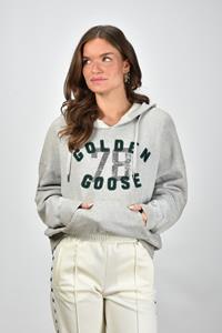 Golden Goose capuchon trui met geborduurd logo grijs