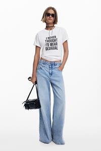 Desigual T-shirt I NEVER THOUGHT - WHITE