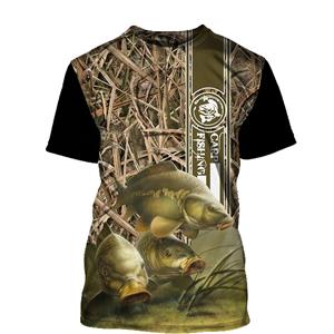 Subilier Zomervissen 3D Over Bedrukte Kleding Cool Heren Vis T-shirt S lichtbruin
