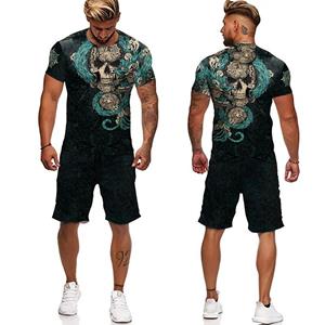 ETST WENDY 05 Nieuwe heren T-shirts/trainingspakken/shorts Skull Graphic Top Street Hip Hop Sportswear Heren 2-delige sets Zomer herenkleding 2023 S