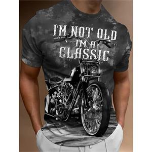 WowClassic Motorfiets T-shirt Mannen 3D Auto Print Korte Mouw Vintage Tops Straat Rit Biker T-shirt Voor Heren T-shirt oversized T-shirt Man S