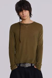 Jaded Man Khaki Mist Long Sleeve Top