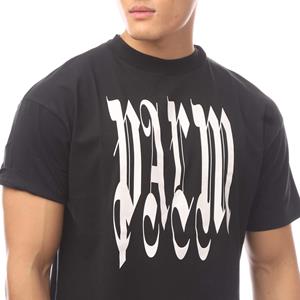 Palm Angels T-shirt met logoprint - Zwart