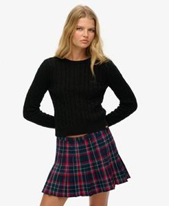 Superdry Vrouwen Essentials Kabeltrui met Dunne Kabels Zwart
